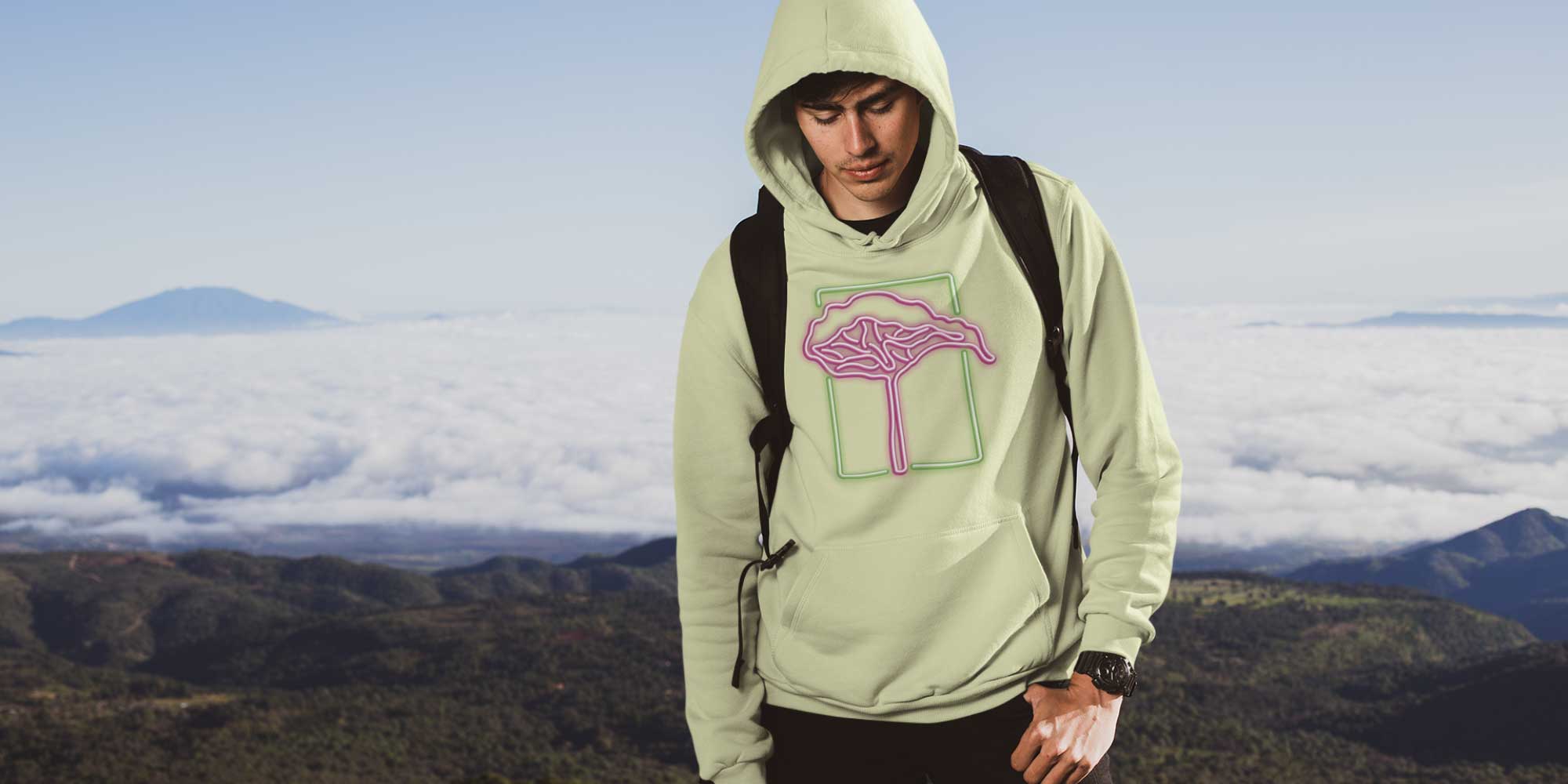 Mahagony Slider Tree Lights Hoodie